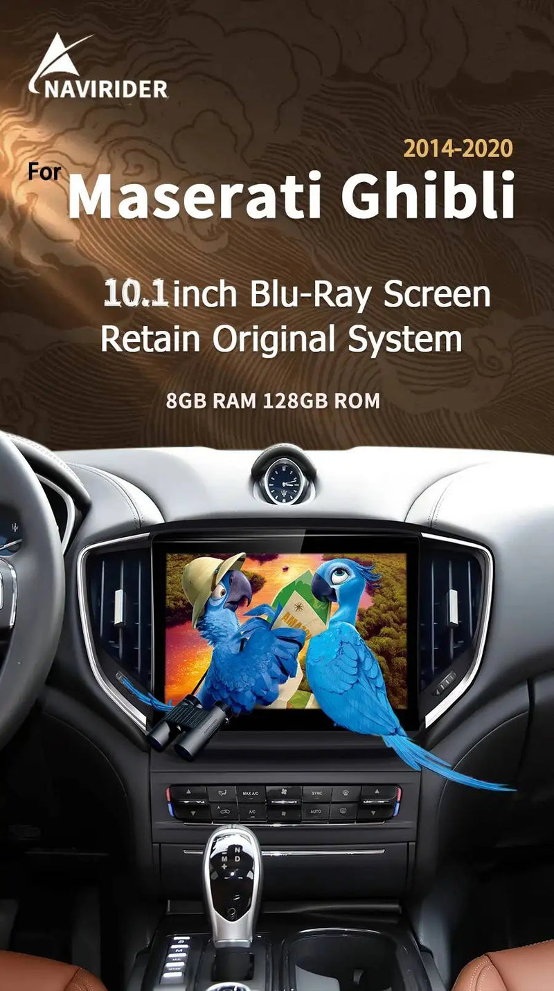 Autoradio Android Maserati Ghibli 2014-2020 Écran 10,26 pouces CarPlay GPS 6 Go + 128 Go
