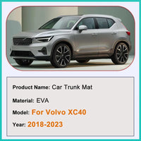 Tapis de Coffre Volvo XC40 2018-2023 Caoutchouc