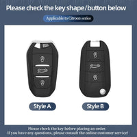 Étui de Protection Clé Citroën C1 C2 C3 C4 C5 C6 VTS Xsara C-Crosser Berlingo Jumpy Alliage de Zinc Noir ou Bleu