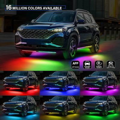 Éclairage d'Ambiance Néon Sous Châssis 6 Bandes RGB