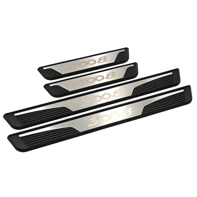 Plaques de Seuil d'Entrée Inox Peugeot 3008 2017-2020 Lot de 4