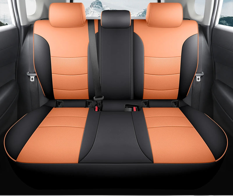 Housses de Siège Cuir Toyota RAV4 2020-2023 Sur Mesure 5 ou 9 Pièces Orange Vert Gris Noir