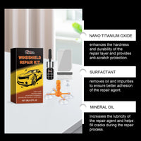 Kit de Réparation Pare-Brise Résine pour Impacts et Fissures avec Ventouses