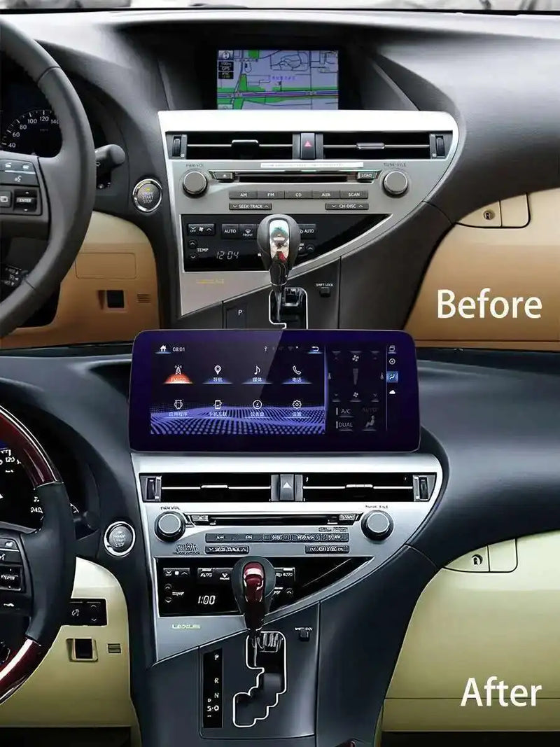Autoradio Android 14 Écran QLED 12,3 Pouces Lexus RX 270 350 450h 2009-2015 CarPlay Double Système