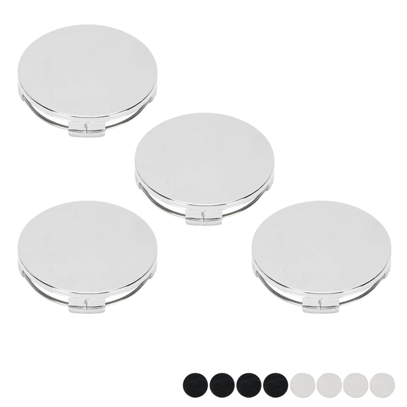 Cache-Moyeux Universels 65 mm Vierges Chromé ou Noir Lot de 4