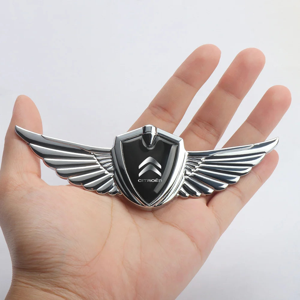 Emblème Citroën Métal 3D Écusson Autocollant Ailes Lions Chevrons