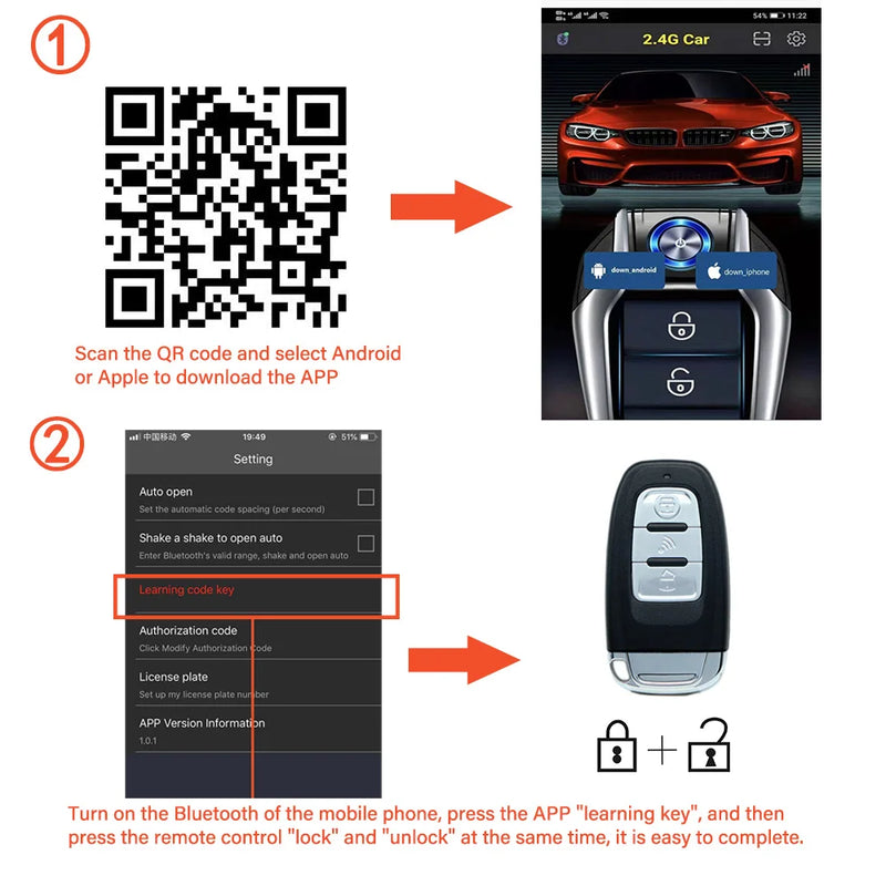 Car Alarm Keyless Start Universal Remote Control