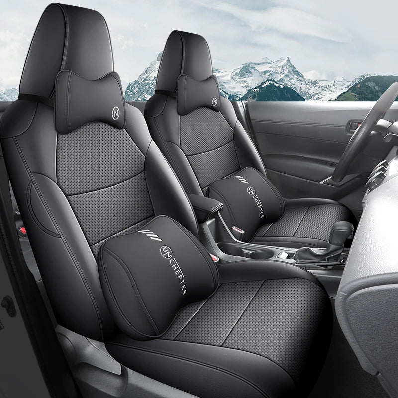 Housses de Siège Cuir Toyota RAV4 2020-2023 Sur Mesure 5 ou 9 Pièces Orange Vert Gris Noir