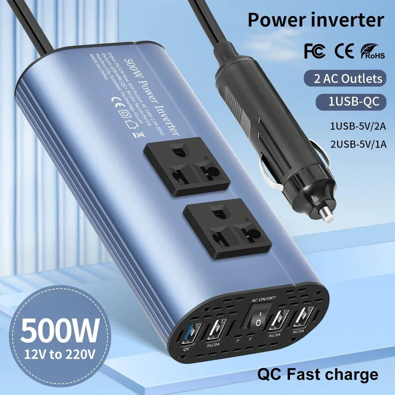 Convertisseur 12V 220V Voiture Allume-Cigare 400 W 500 W USB