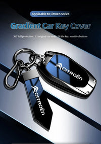 Étui de Protection Clé Citroën C1 C2 C3 C4 C5 C6 VTS Xsara C-Crosser Berlingo Jumpy Alliage de Zinc Noir ou Bleu