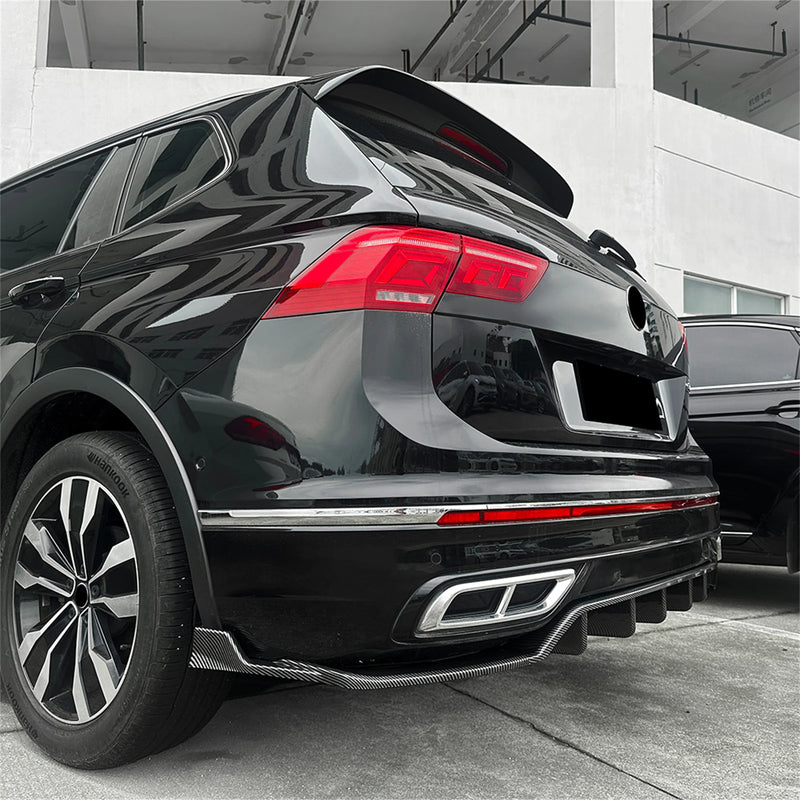 Diffuseur de Pare-Chocs Arrière Volkswagen Tiguan MK2.5 R-Line 2021-2023 Noir Brillant ou Aspect Carbone
