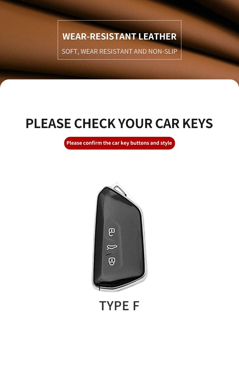 Étui de Protection Clé Cuir Volkswagen Golf 8 ID.3 ID.4 Skoda Octavia 4 Seat Leon 4 Cupra Formentor