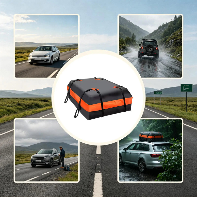 Sac de Toit de Voiture en Tissu Oxford Imperméable 112 x 88 x 44 cm pour SUV, Camion et Remorque