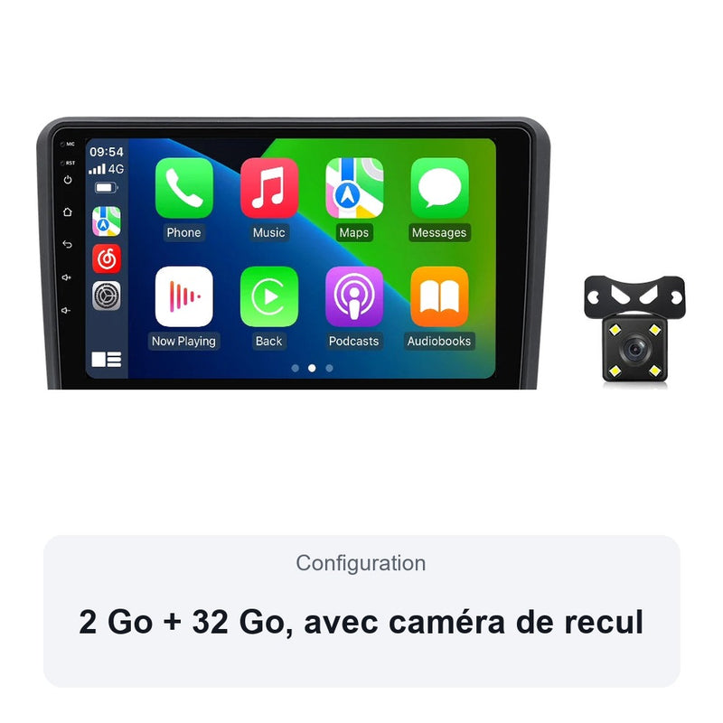 Autoradio CarPlay Audi A3 8P 2003-2013 Écran 9 Pouces
