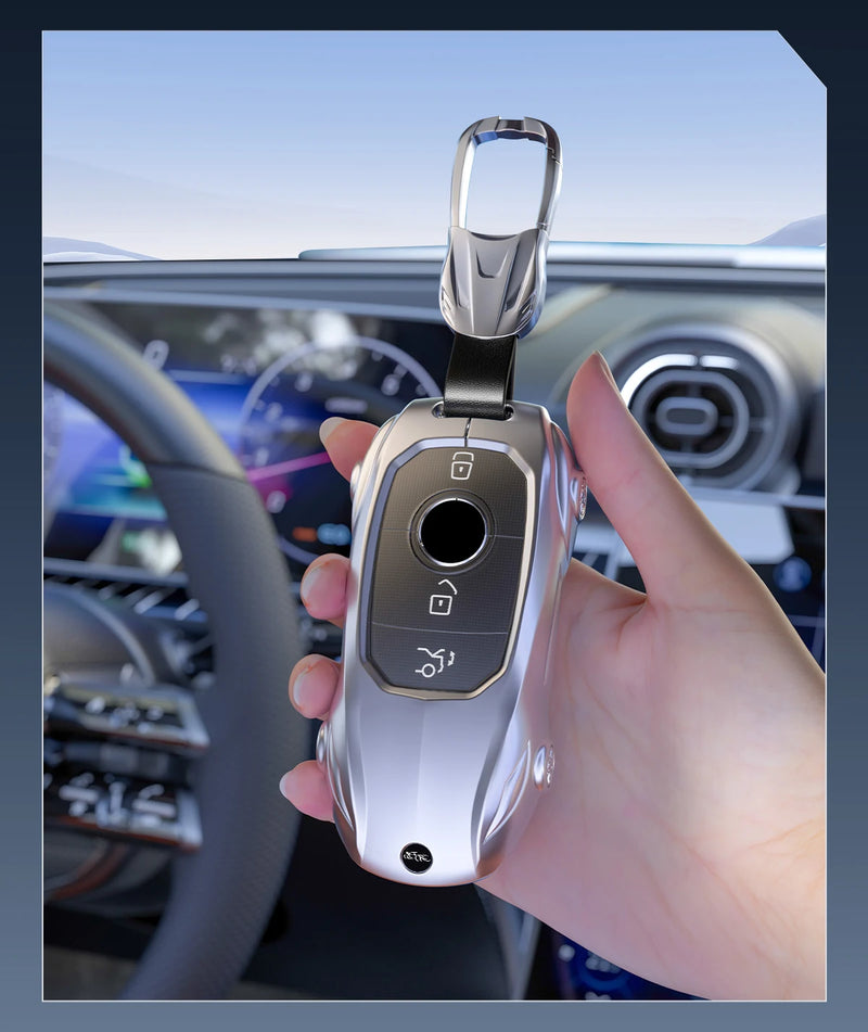 Coque de Protection Clé Mercedes Classe A B C E S W204 W205 W210 W212 W213 W176 W463 GLC GLB GLE AMG Alliage de Zinc Style Supercar