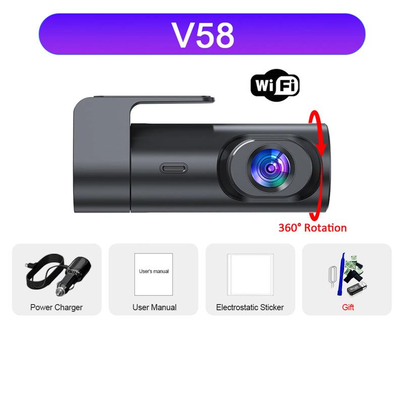 Dashcam 4K UHD Wi-Fi avec GPS, Caméra de Recul 4K en Option, Vision Nocturne et Surveillance de Stationnement 24 h