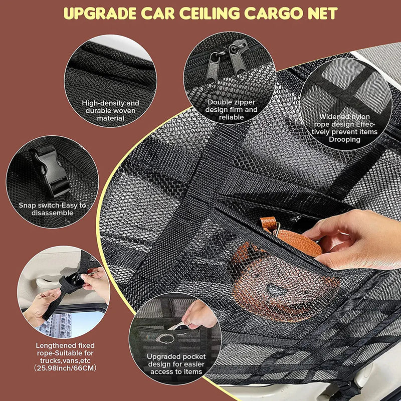 Car Ceiling Storage Roof Net Reinforced Mesh