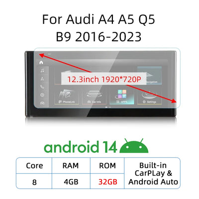 Autoradio Android Audi A4 A5 Q5 B9 CarPlay