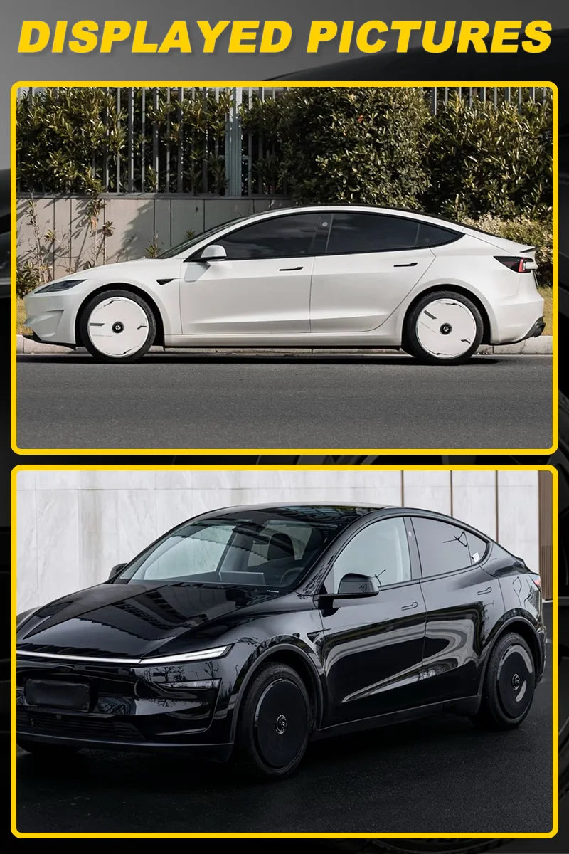 Enjoliveurs Complets Tesla Model 3 Y Highland Juniper 18 19 20 Pouces Lot de 4 Caches de Roues Noir ou Blanc