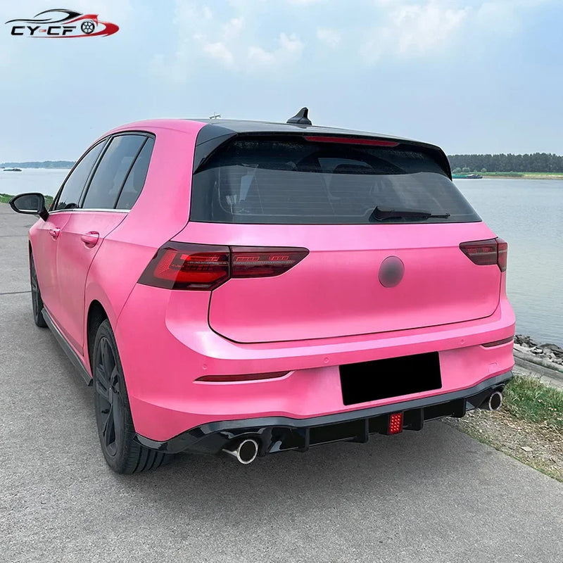 Diffuseur de Pare-Chocs Arrière Volkswagen Golf 8 GTI R-Line 2020-2023 ABS Noir Brillant