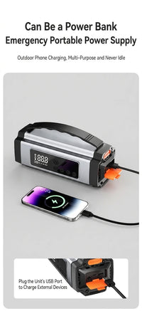Booster de Batterie Voiture 12V avec Compresseur 150 PSI Écran Numérique