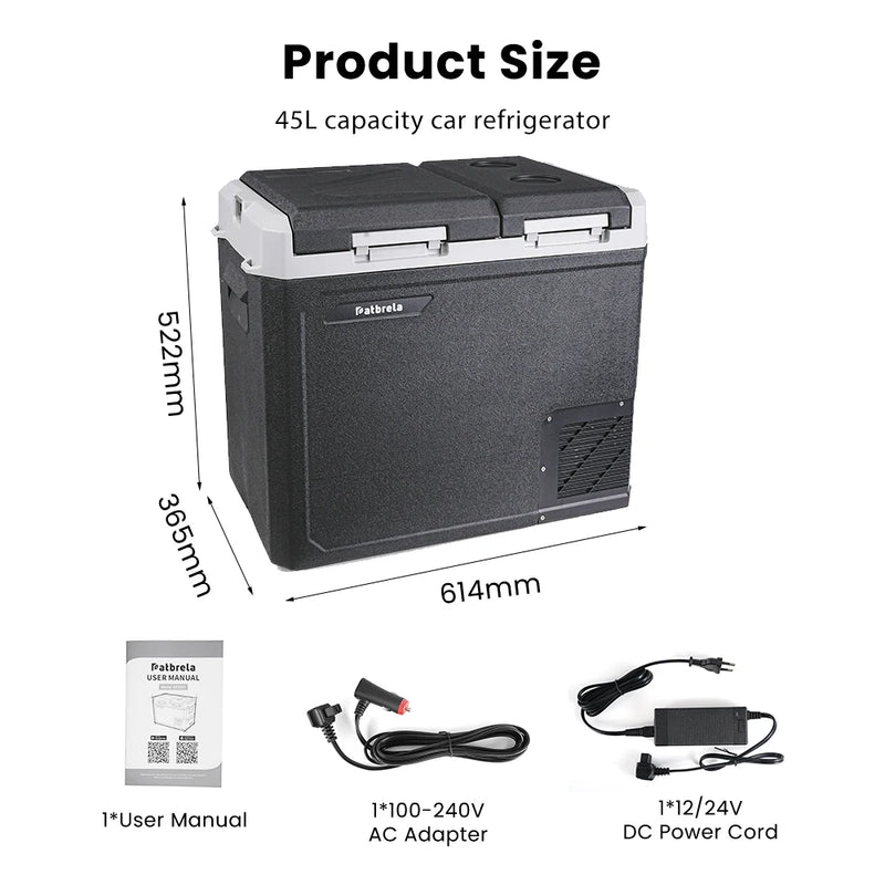 Réfrigérateur de Voiture Patbrela 20 L 40 L 45 L Compresseur 12/24 V avec Contrôle par Application