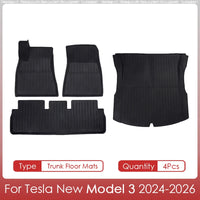 Tapis de Sol et de Malle Tesla Model 3 Highland 2024-2026 TPE Étanches Antidérapants
