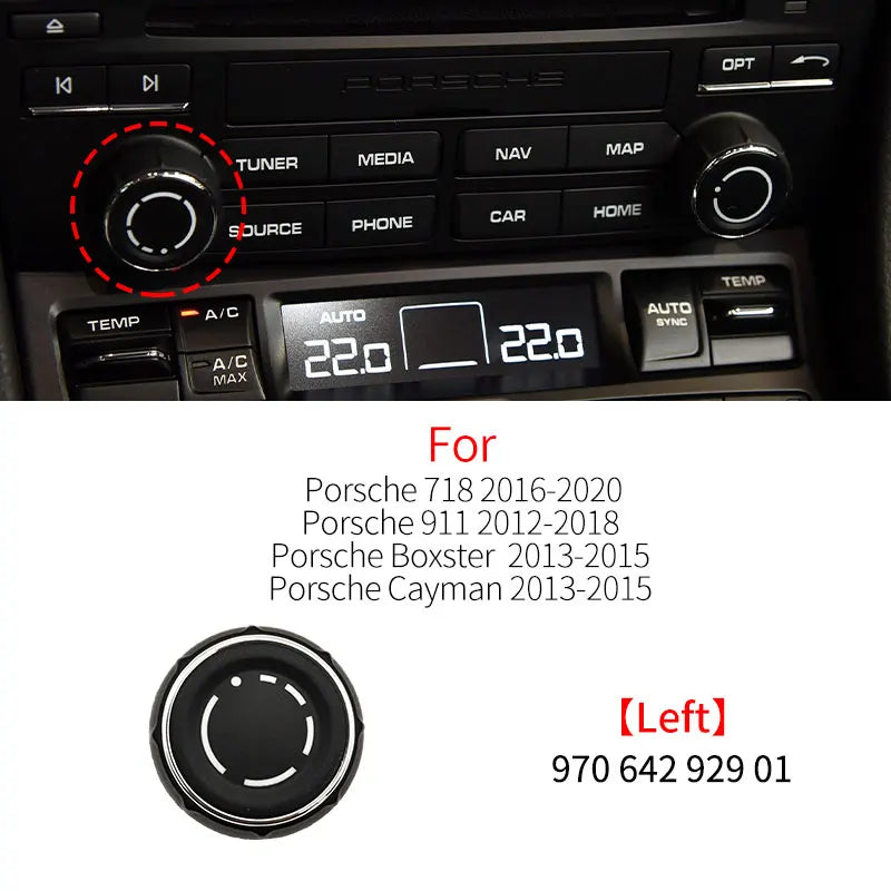 Bouton de Commande Multimédia Porsche 718 911 Boxster Cayman — détail du support