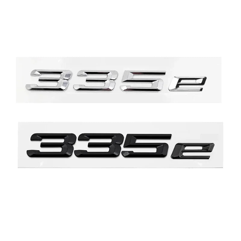 Emblème de Coffre BMW Lettres 316e, 318e, 320e, 330e, 530e, 740e, Noir Brillant ou Argent