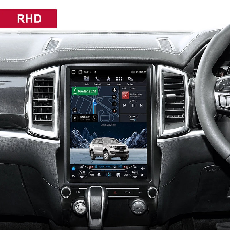 Autoradio Android 14 Ford Ranger Everest 2015-2021 Écran Vertical 12,1 pouces CarPlay GPS