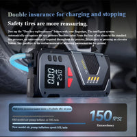 Booster de Batterie Voiture 1000 A 6000 mAh avec Compresseur 150 PSI