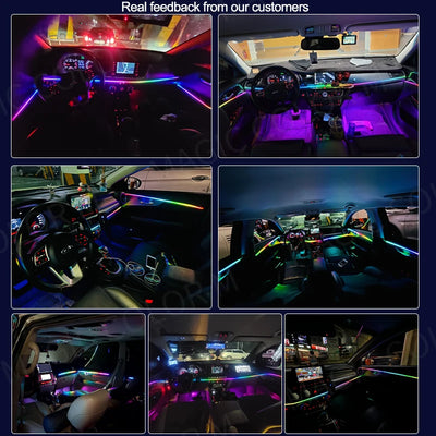 Bandes Acryliques Éclairage d'Ambiance RGB Voiture 110 cm