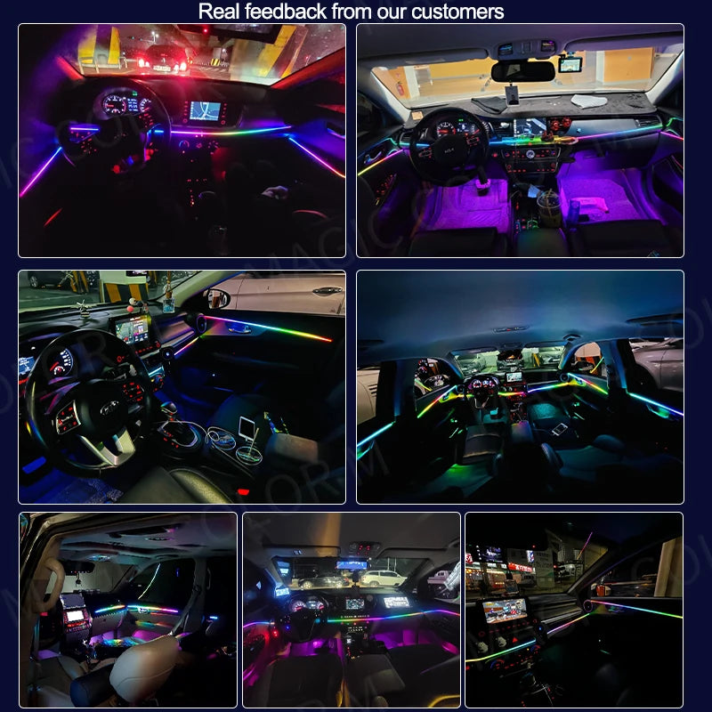 Bandes Acryliques Éclairage d'Ambiance RGB Voiture 110 cm