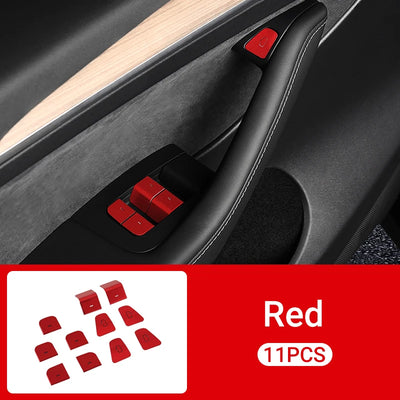 Bouton Lève-Vitre Cache Décoratif Tesla Model 3 Y 2021-2025