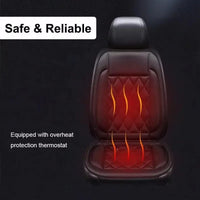 Coussin Chauffant Voiture 12V Lot de 2 Simili Cuir Matelassé