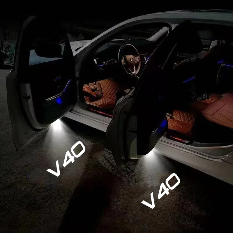 Projecteur Porte Volvo V40 2013-2019 LED, Lot de 2, 8 Motifs, Remplacement Direct