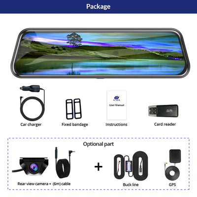 Dashcam Miroir E-ACE A37 2K Écran Tactile