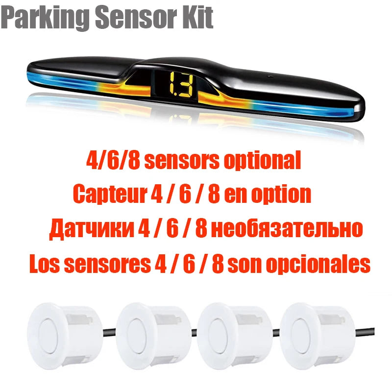 Radar de Recul Risingon Écran LED 4 à 8 Capteurs