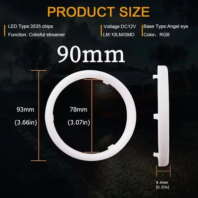 Anneaux Angel Eyes LED RGB Universels Voiture