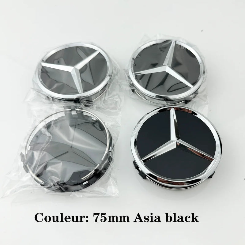 Cache-Moyeux Mercedes AMG W204 W205 GLA GLC 75mm — gros plan