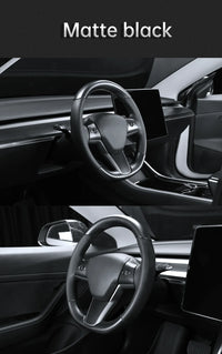 Couvre Volant Tesla Model 3 2017-2023 et Model Y 2020-2024 en Fibre de Carbone, Partie Haute ou 2 Pièces