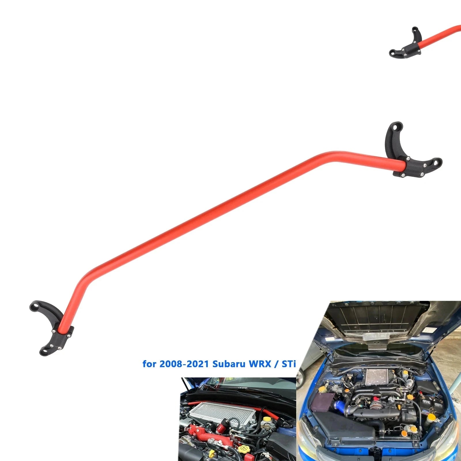 Barre Anti-Rapprochement Avant Subaru WRX STI 2008-2021 Rouge