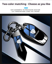 Coque de Clé Peugeot Dégradé Alliage de Zinc Clé Fixe ou Repliable