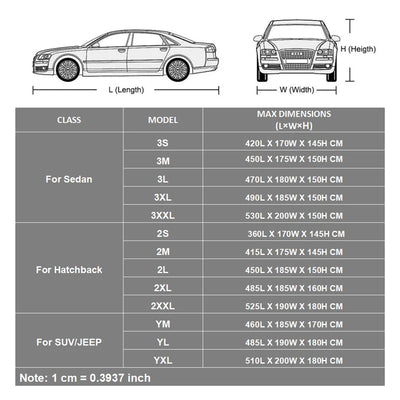Bâche de Protection Voiture Imperméable Universelle