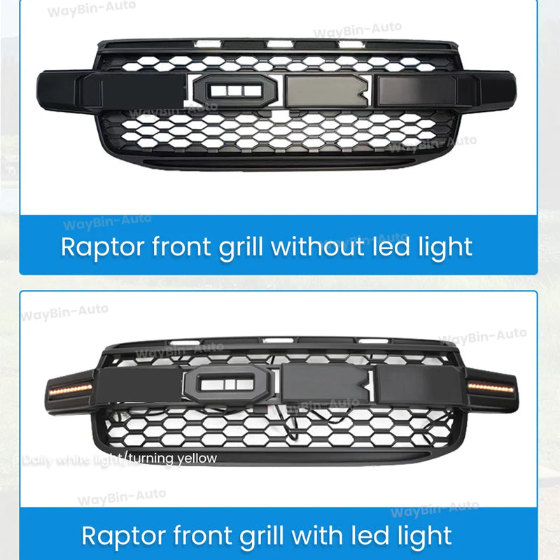 Calandre Avant Style Raptor Ford Ranger T9 2022-2024 Noir Mat avec ou sans LED