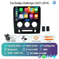 Autoradio Android 16 Dodge Challenger 2011-2014 Écran QLED CarPlay GPS Caméra DVR