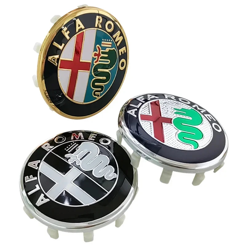 Cache-Moyeux Alfa Romeo 58 mm Lot de 4 Centres de Roue Logo pour Giulietta MiTo Giulia 159 147 156 166 Stelvio Brera
