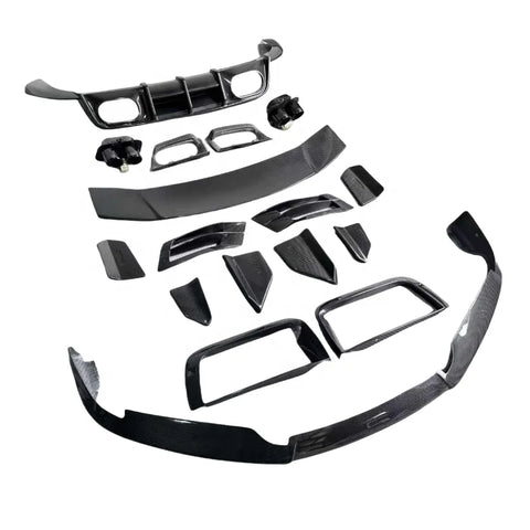 Kit Carrosserie Carbone Sec Porsche 911 992 Turbo S : Splitter, Prise d'Air de Pare-Chocs, Jupes, Diffuseur, Aileron