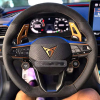 Couvre Volant à Coudre Seat Leon, Cupra Leon, Ateca, Tarraco 2020-2026 Coutures Cuivre, Kit DIY