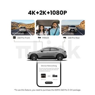 Dashcam DDPAI Z60 Pro 4K 3 Canaux GPS
